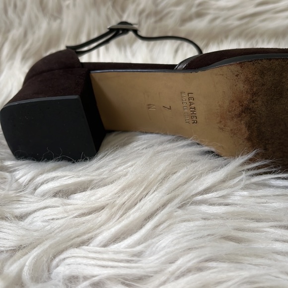 SOLD OUT Authentic Yves Saint Laurent MaryJane Vintage Brown Suede Leather 7 N. - Picture 14 of 15